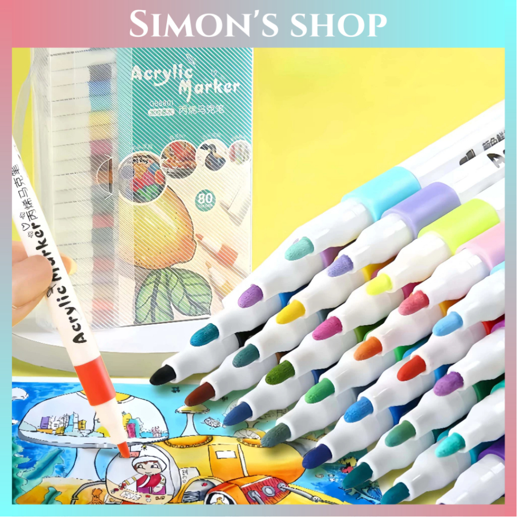 

Hightune Spidol Akrilik Set Warna Pastel Marker Akrilik Untuk Melukis DIY Art Drawing Seni Kreatif Anak COD