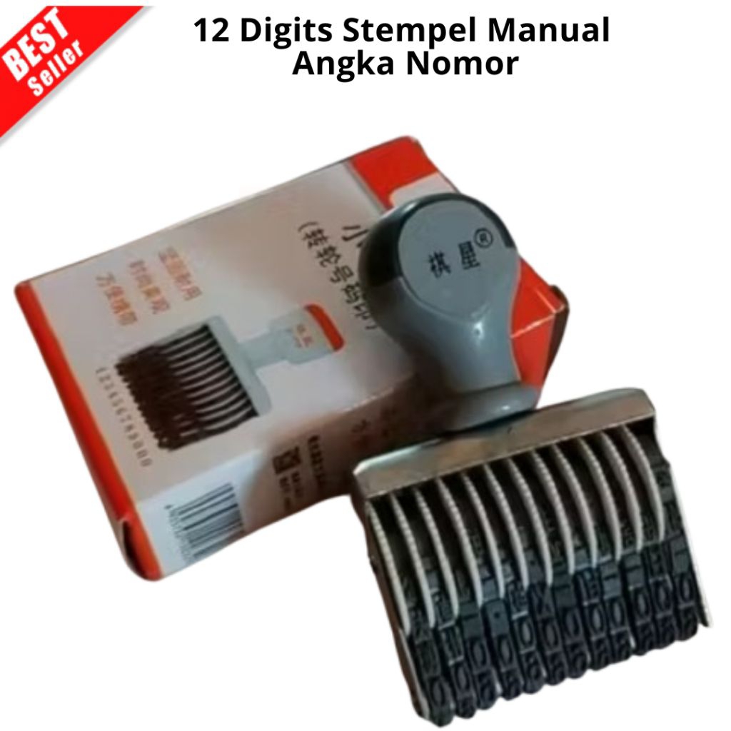 

12 Digits Stempel Manual Huruf Angka Nomor0-9 ukuran 4.5mm (UPJ)