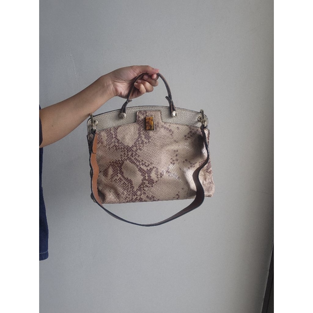 [PRELOVED bag by sisil] Satchel snake skin ala fur*a (mirror)