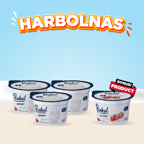 

BUY 3 PCS BIOKUL STIRRED YOGURT PLAIN 80 GR FREE 1 PCS STRAWBERRY 80 GR