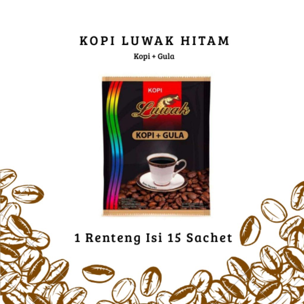 

KOPI LUWAK HITAM GULA ( 1 Renteng Isi 15 Sachet)
