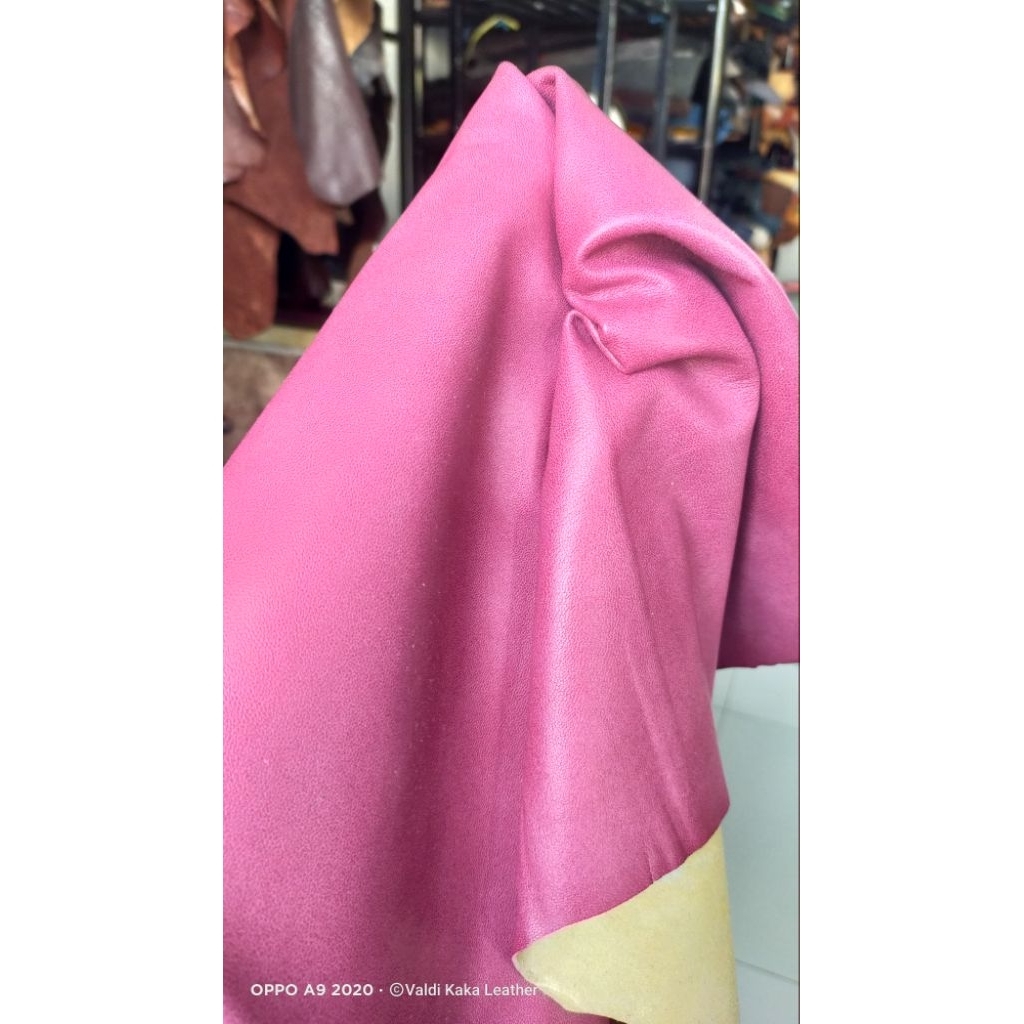 Kulit Domba asli lembaran warna pink bahan jaket kulit