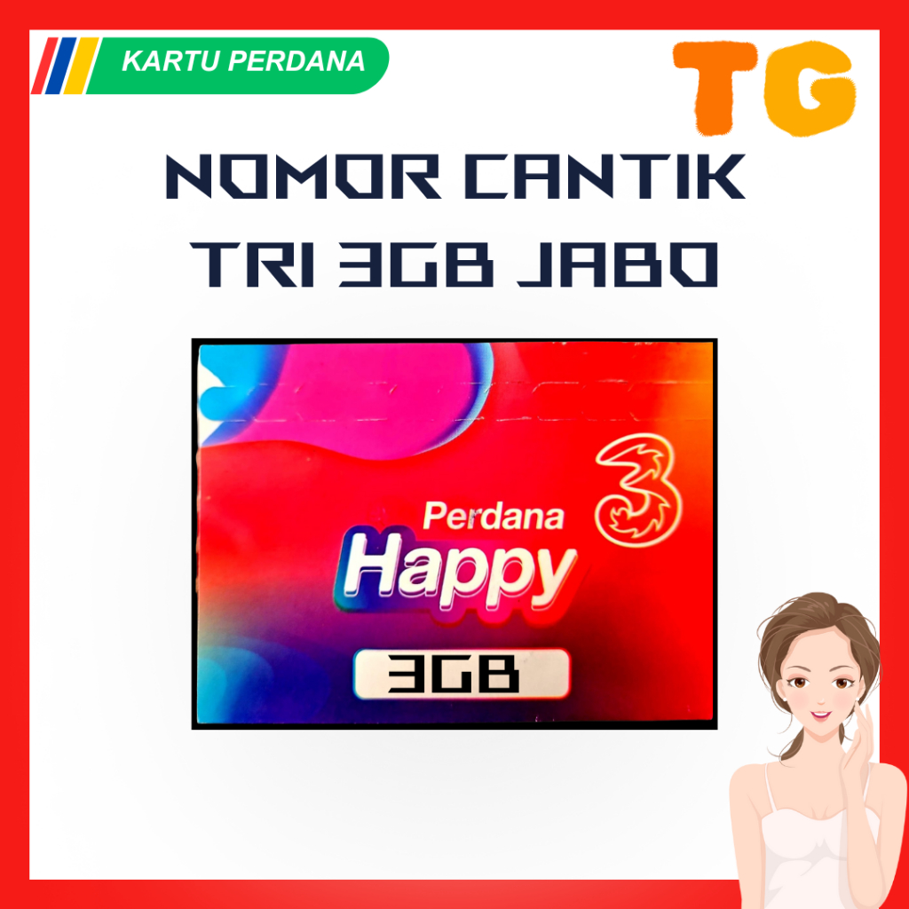 Kartu Perdana Nomor Cantik Tri Kuota 3GB Murah Segel