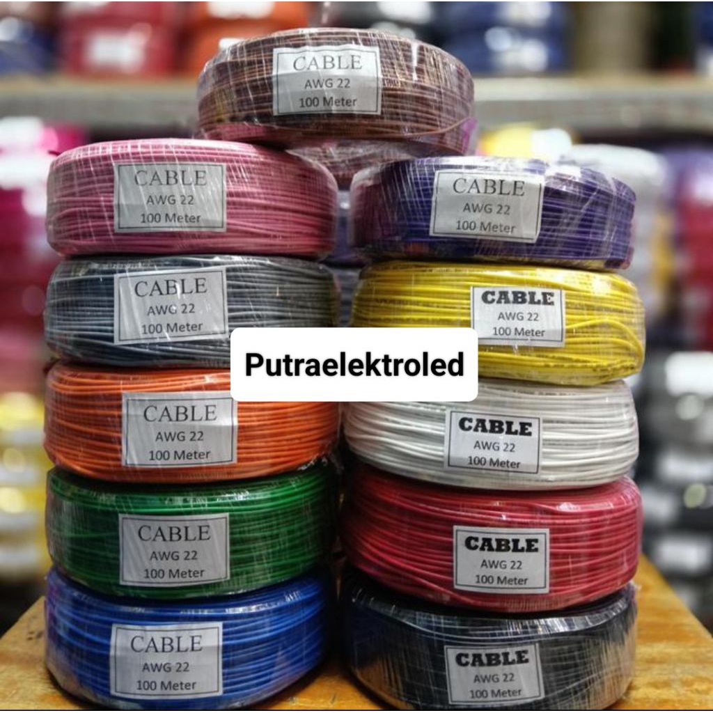 Kabel 22 Awg 100meter Serabut Tembaga / Kabel 22Awg