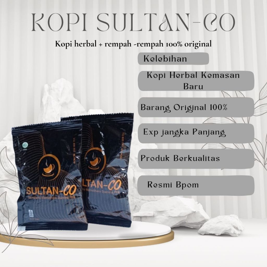

Kopi Herbal Sultan Co Bpom Kemasan exstra Jumbo Original herbal Alami