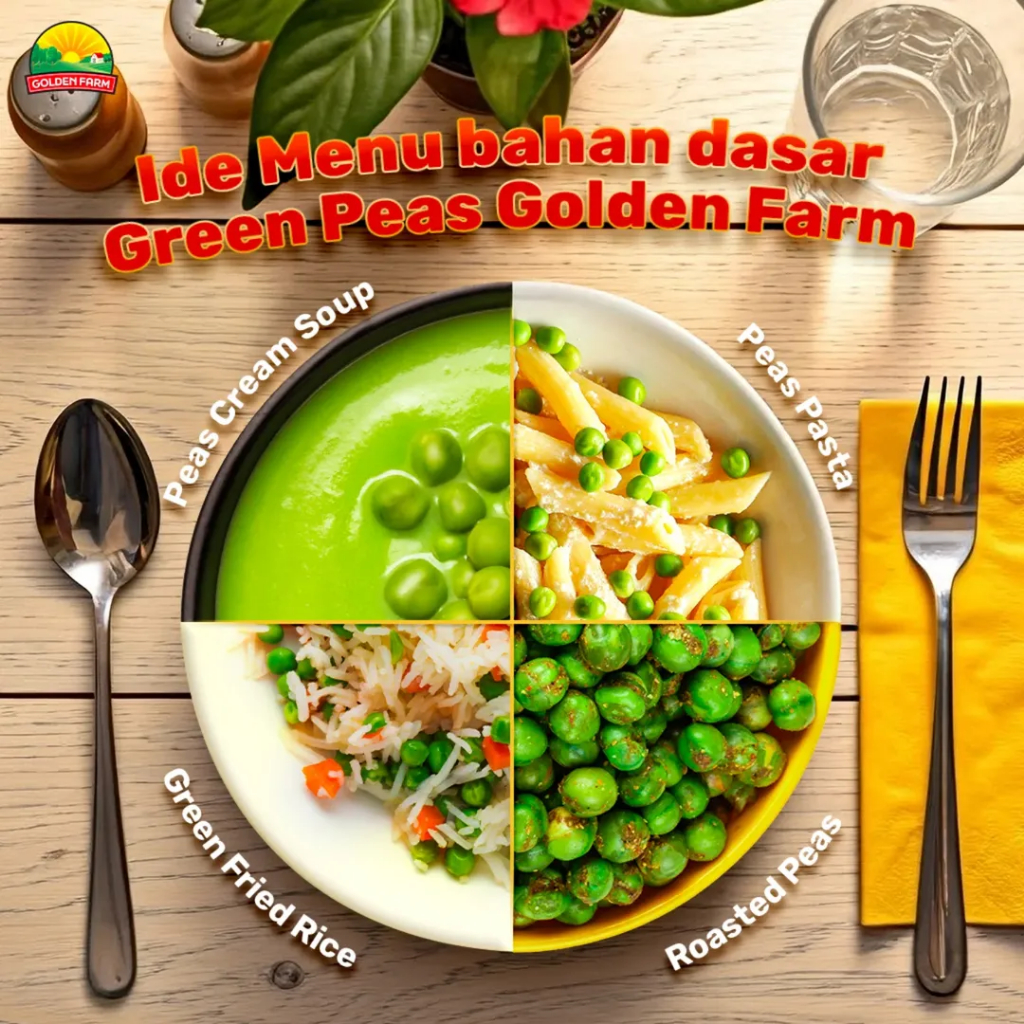 

GOLDEN FARM Kacang Polong Beku - Frozen Green Peas Goldenfarm 500gr - Kheiza Frozen