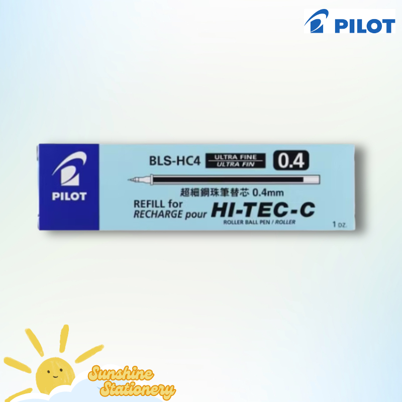 

[BOX/12PCS] PILOT Refill Pulpen Hi-Tec-C 0.4mm Hitam Hi Tec C