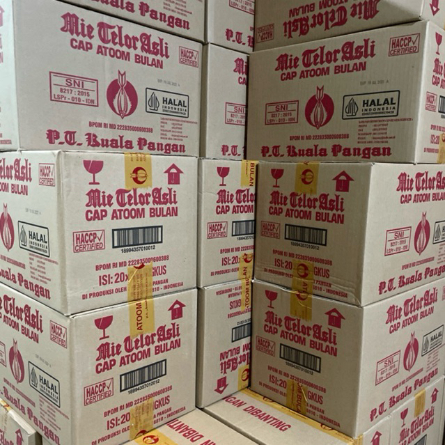 

Mie Telor Asli Cap Atoom Bulan 200gr (1 Karton)