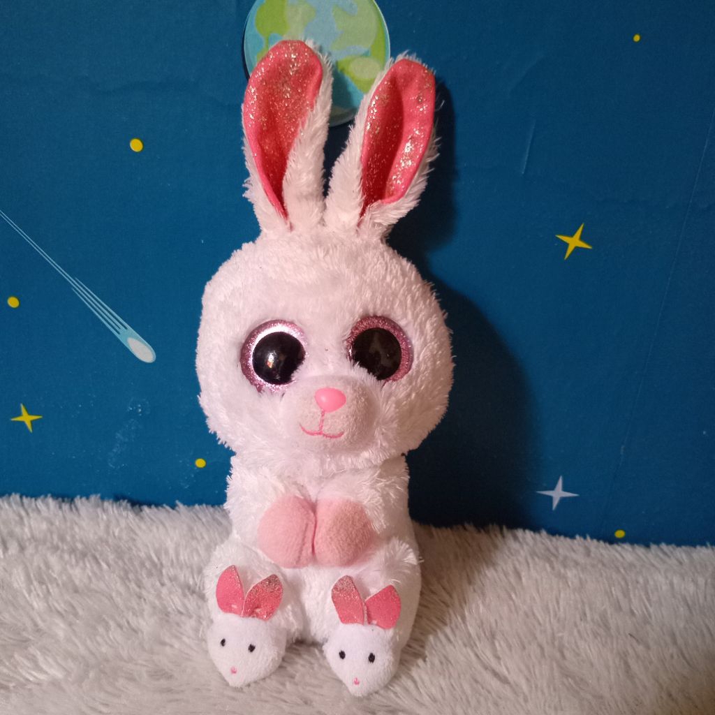 boneka mabel kelinci ty pakai sepatu kelinci glitter plush toys