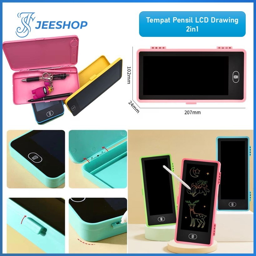

Kotak Pensil LCD Drawing Writing 2in1 Tempat Pensil Box Case Ukuran Besar Drawing Pad Edukasi 2in1