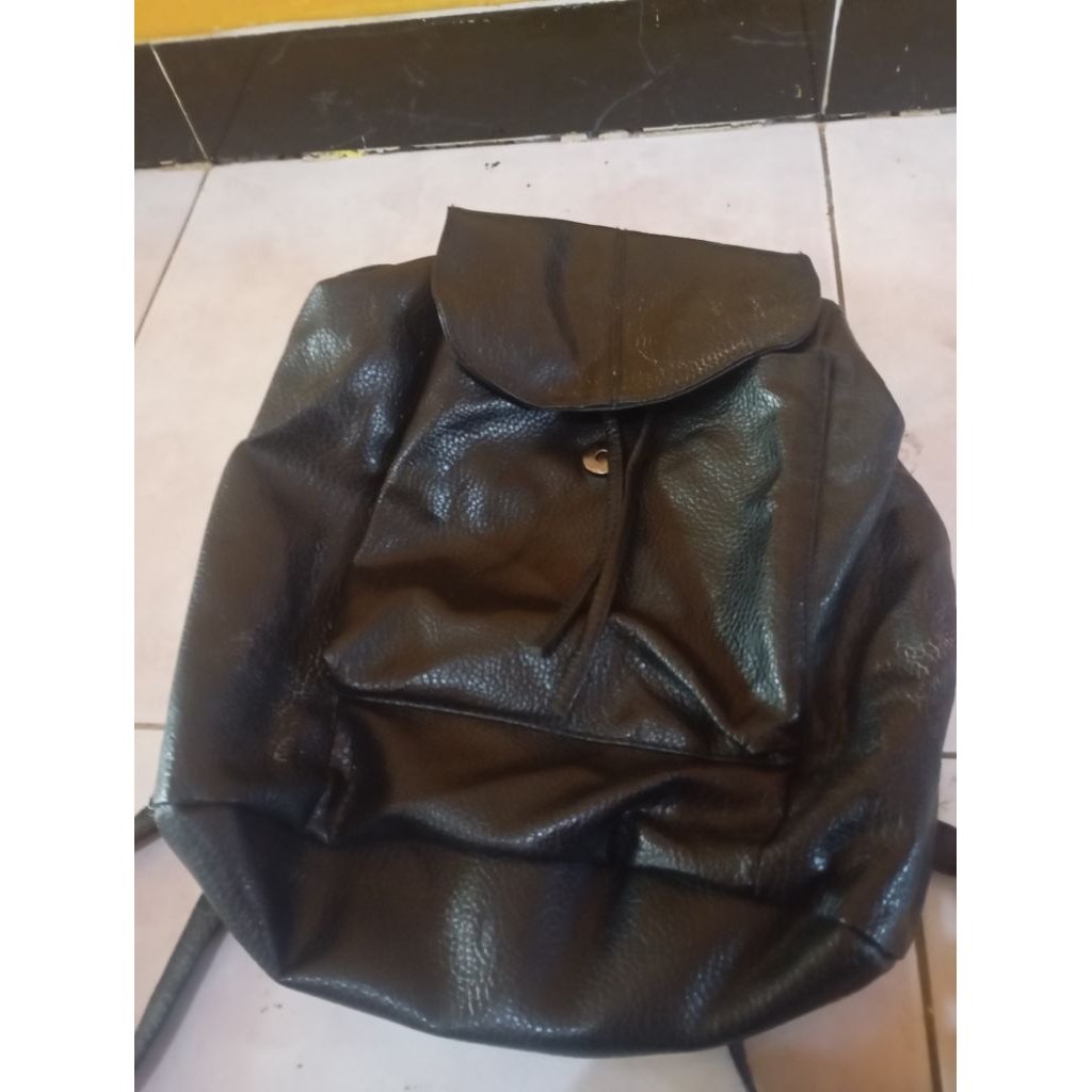 ransel serut kulit pl untuk wanita