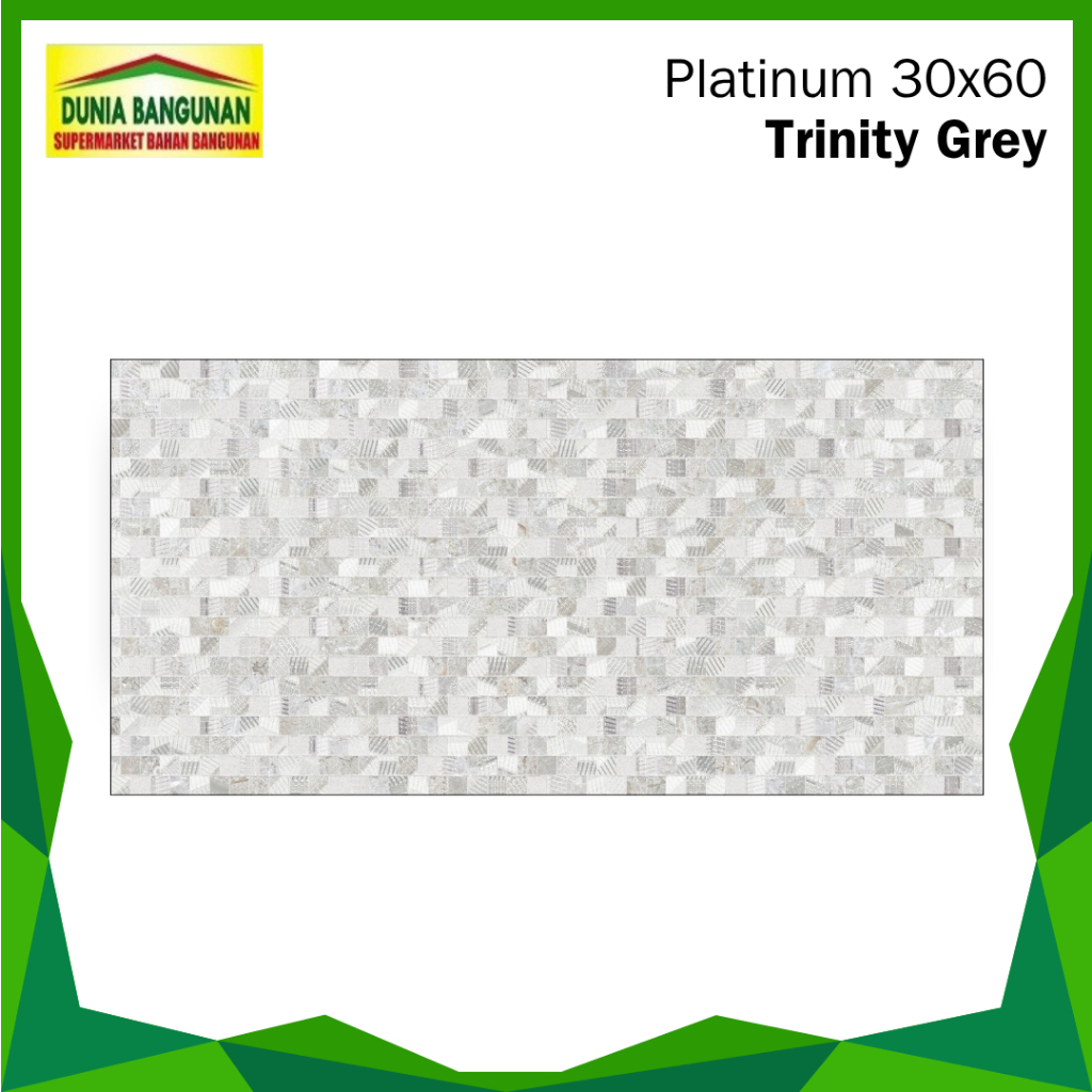 Keramik Dinding 30x60 Platinum Trinity Grey Keramik Dinding Glossy Abu