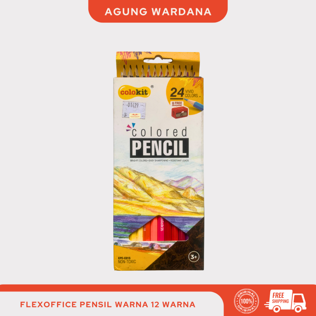 

FLEXOFFICE PENSIL WARNA ISI 24 WARNA PANJANG GRATIS RAUTAN