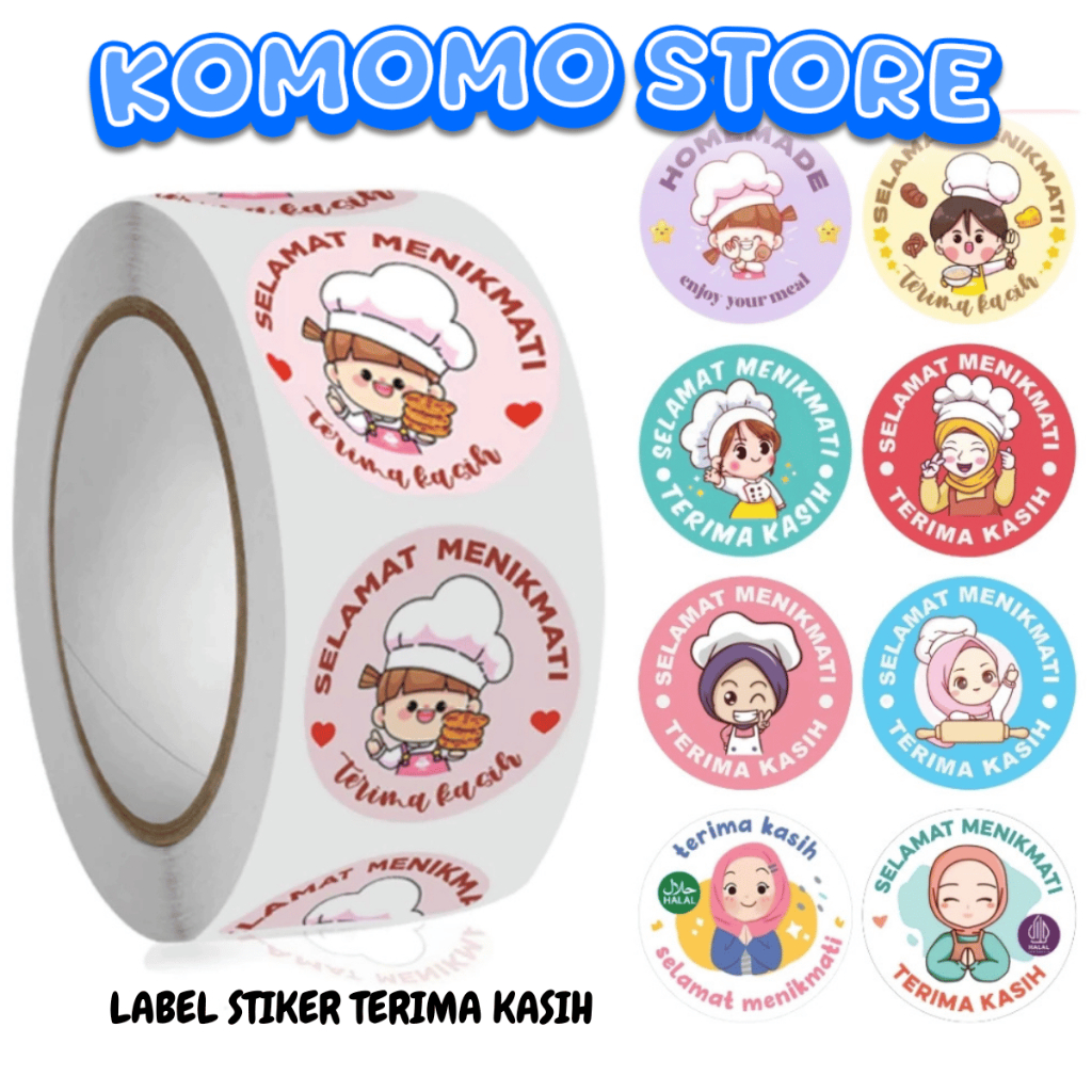 

KMM STICKER JUALAN THANK YOU 500 LABEL STIKER TERIMA KASIH MOTIF BERANEKA RAGAM CANTIK