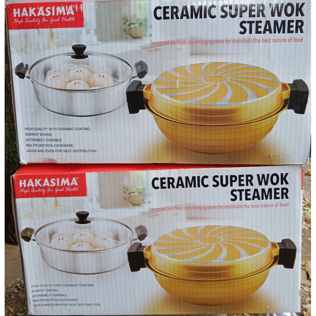 HAKASIMA CERAMIC SUPER WOK STEAMER