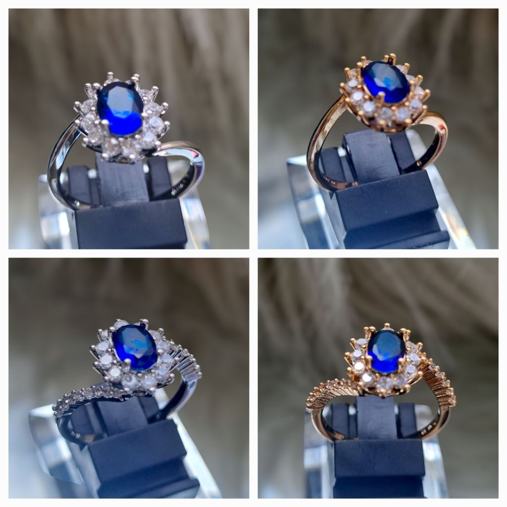 Cincin perempuan blue sapir star
