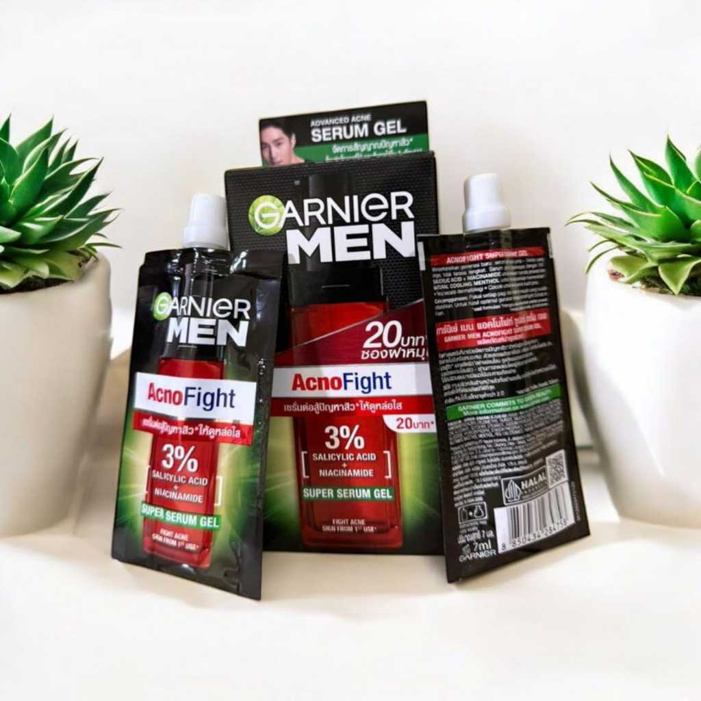 Garnier Acno Fight Serum Gel 7 Ml Perawatan Kulit Wajah Pria Berjerawat Dan Menghaluskan