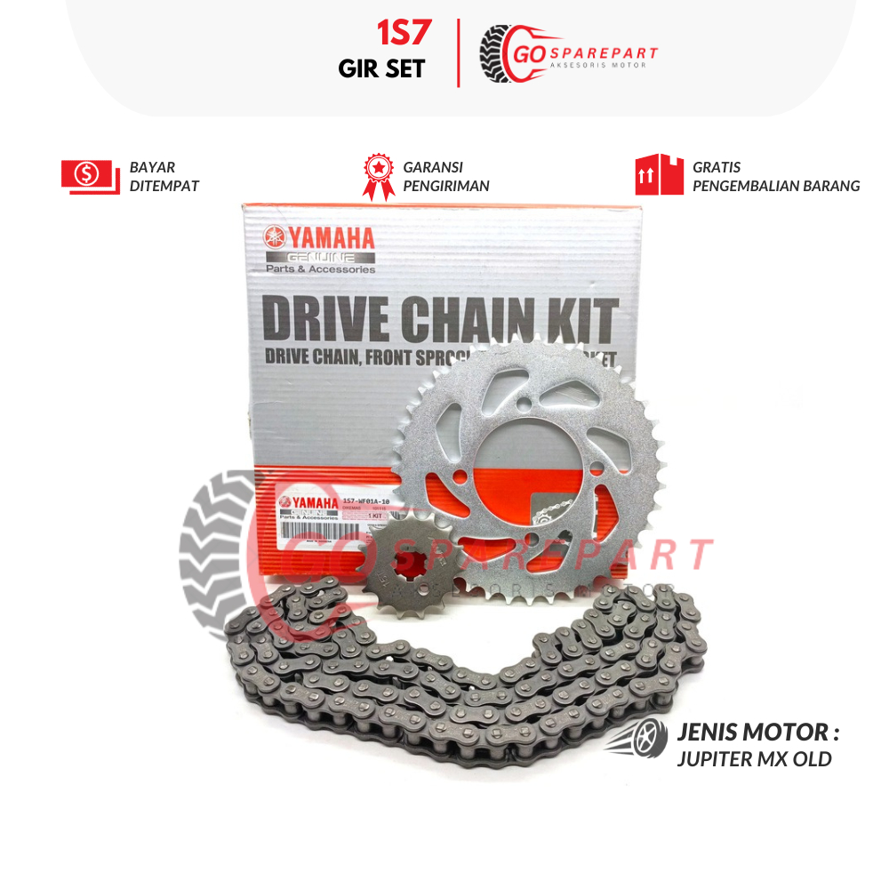 1S7 GIR SET MOTOR YAMAHA JUPITER MX / GEAR SET MOTOR JUPITER MX / RANTAI GIR / SPROCKET GIR SET / GE