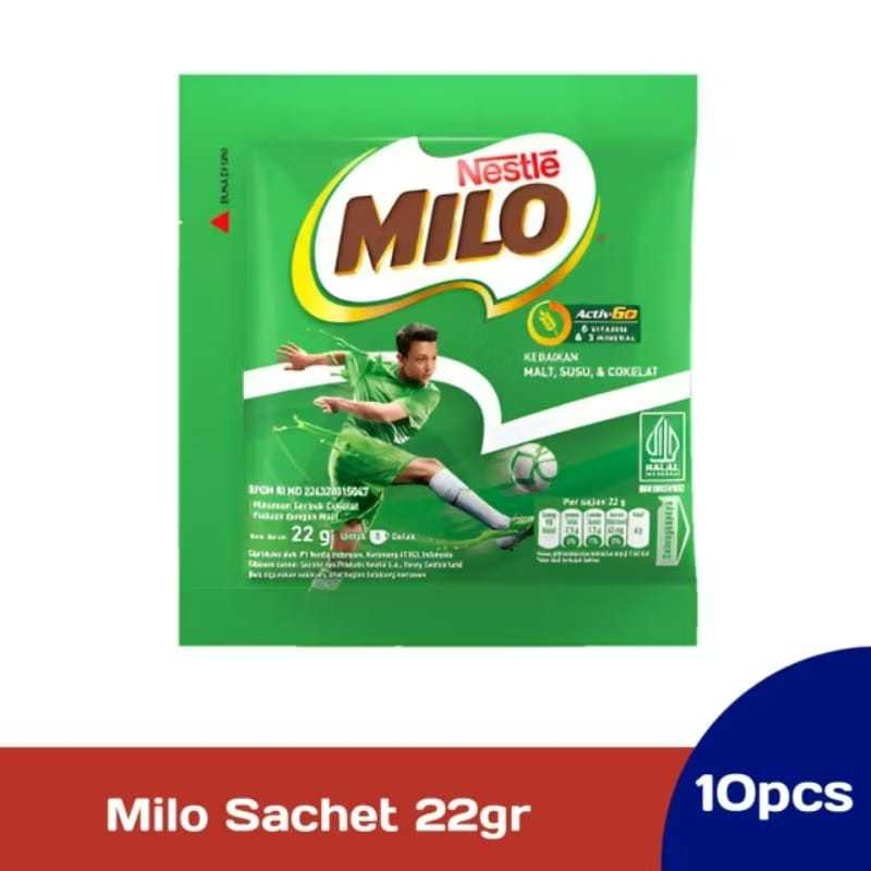 

Milo Sachet Renceng 22g x 10 Pcs - Milo Activ-Go Susu Bubuk Rasa Coklat Sachet (1Renceng)