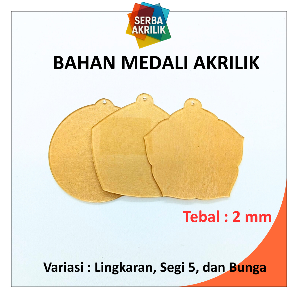 BAHAN MEDALI WISUDA AKRILIK 6,5 CM POLOS TEBAL 2MM