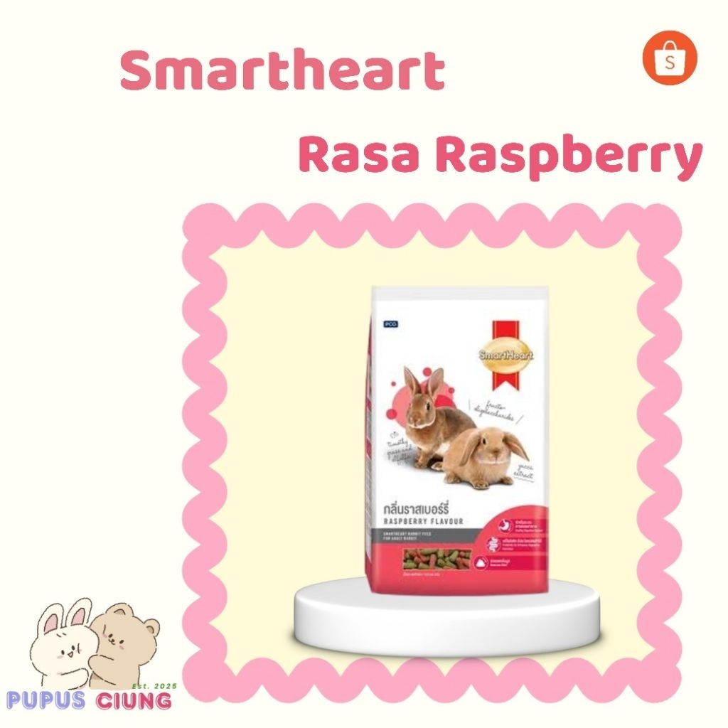 SmartHeart Rabbit Food 1KG – Pelet Kelinci Rasa Raspberry