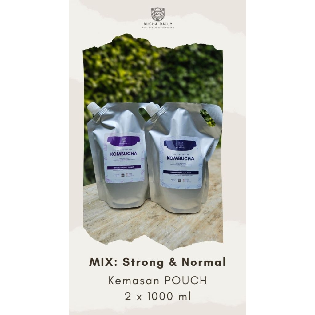 

[2 pouch MIX] Kombucha MIX STRONG & NORMAL Original Flavour 2 x 1000 ml