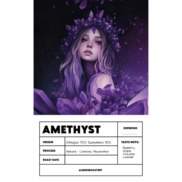 

Amethyst Blend Espresso Beans Ethiopia Lintong CM Arabica