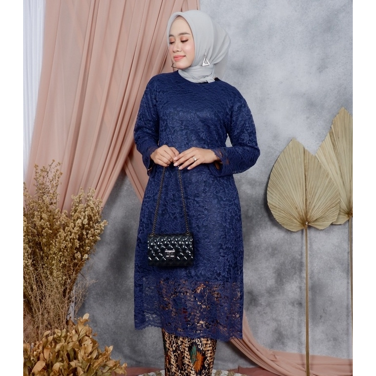 Atasan Kebaya Tunik Brokat Modern | Tunic Burkat Seragam Hajatan,Pengajian,Brukat,Aesthetic,Wisuda,L