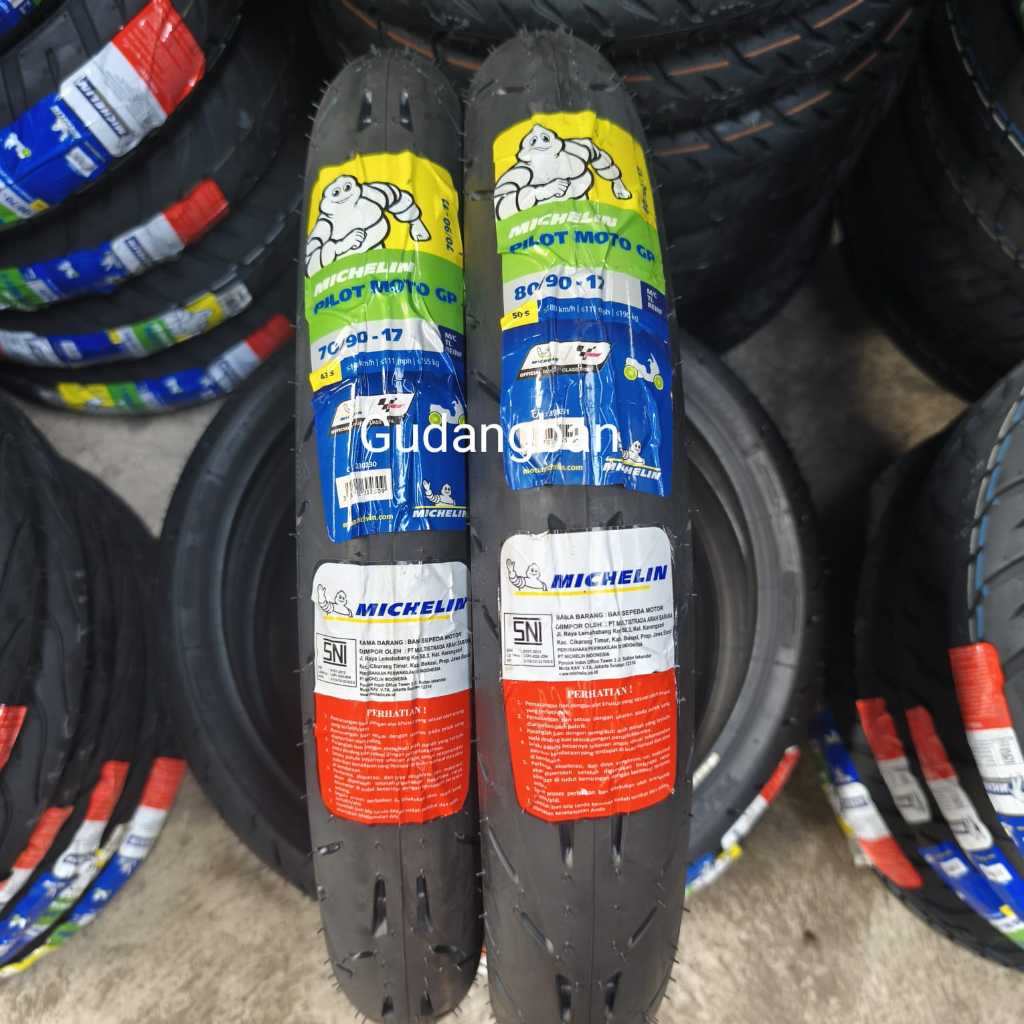 ( PAKET 2 BAN - RING 17 ) PILOT MOTO GP 70 90 17 & 80 90 17 MICHELIN THAILAND THN 2025 Tubeless FREE