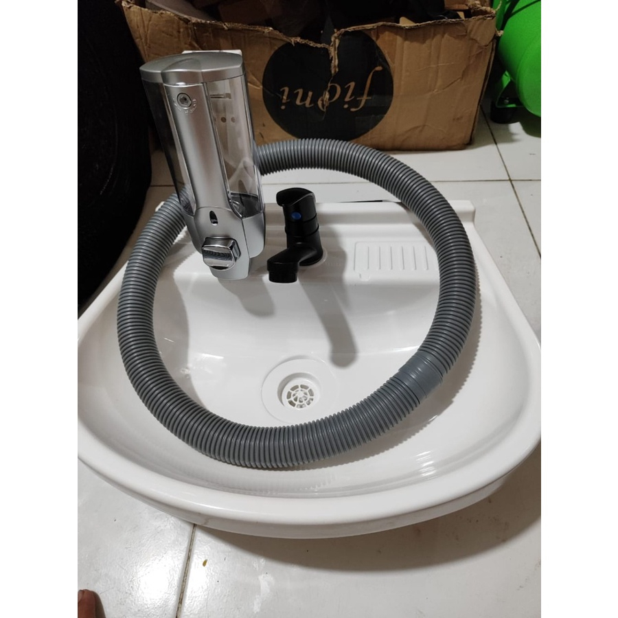 Wastafel Plastik 1 Set Lengkap Wastafel Cuci Tangan FREE tempat sabun