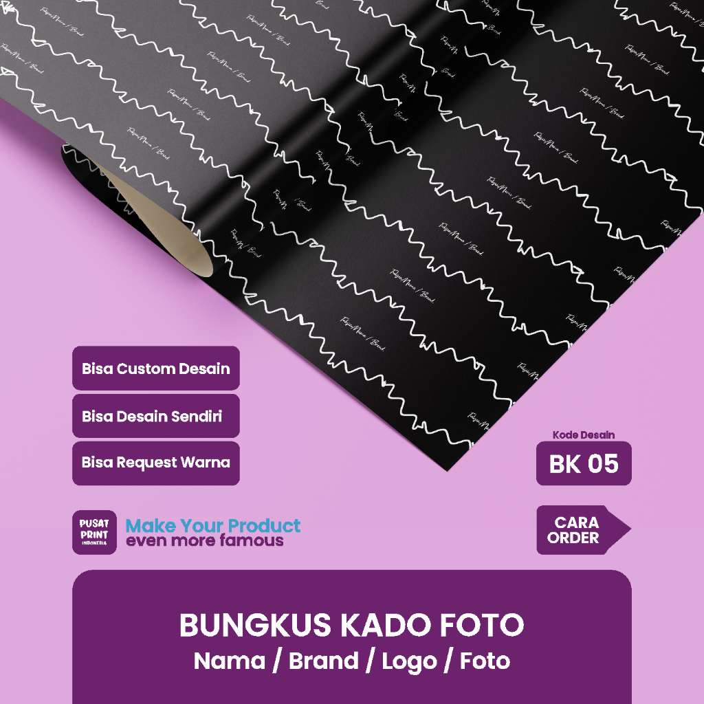 

Pusat Print Kertas Kado Custom, Bungkus Kado Nama Custom, logo, foto, Bungkus Kado BK05