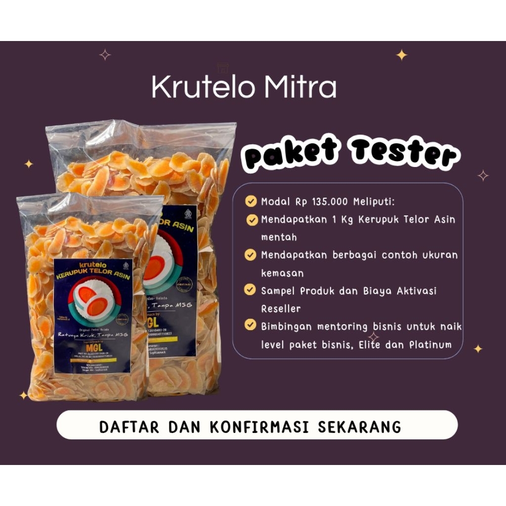 

Kerupuk Telor Asin Mentah 1 Kg Paket Tester Krutelo Mitra | Reseller Comunity