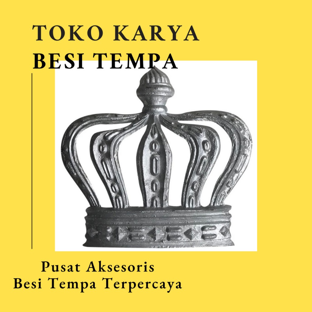 Ornamen Pagar Besi OR-1034 / Ornamen Pagar Besi Aluminium Mahkota Gerbang / Aksesoris Pagar Besi dan