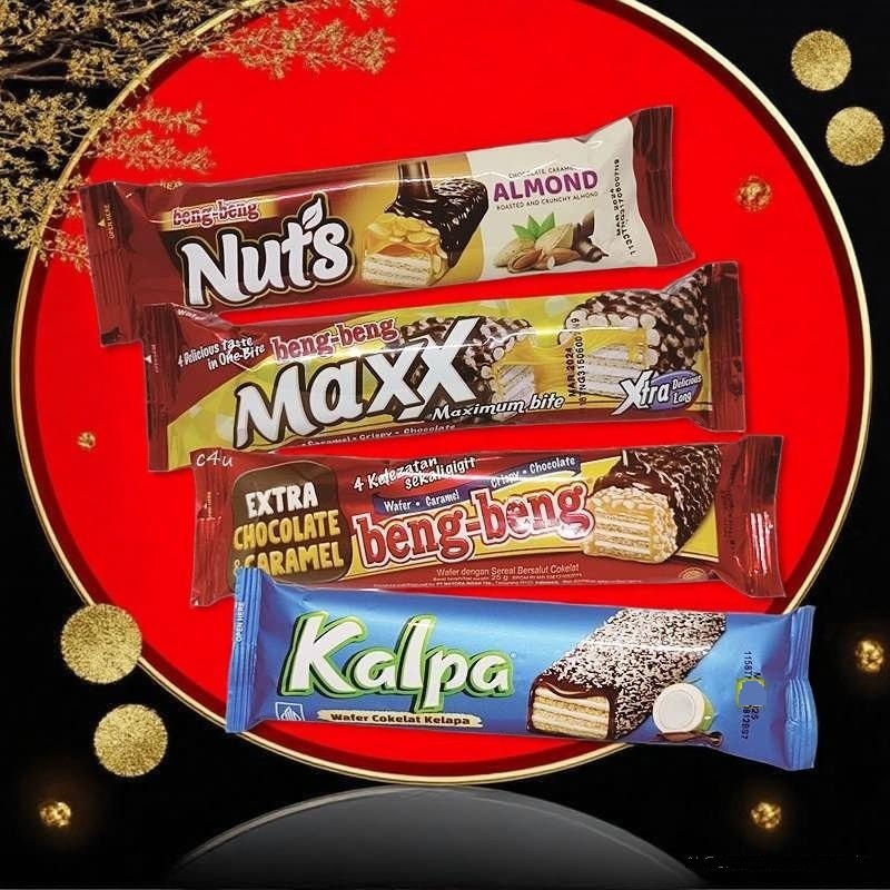 

Beng-Beng all varian 1 PCS beng Nuts Wafer Karamel Almond Beng Reguler Beng Maxx Kalpa