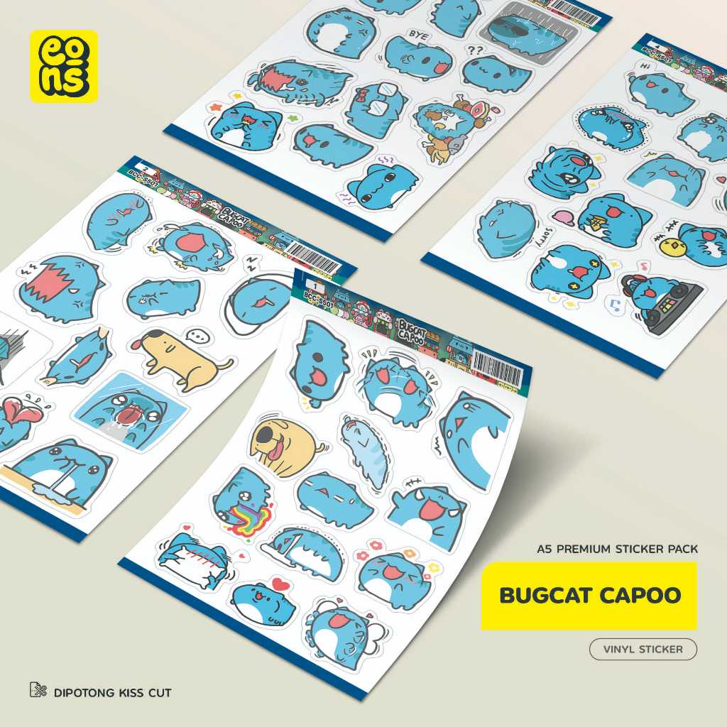 

Sticker Pack BUGCAT CAPOO / Stiker Kartun Animasi Waterproof Aesthetic- untuk Laptop, Motor, dan Helm - Paper Stationery