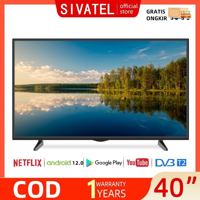Sivatel TV LED Smart 40inch Android 12.0 Smart TV Digital LED TV FHD 40 inch FHD Ready Televisi Mura