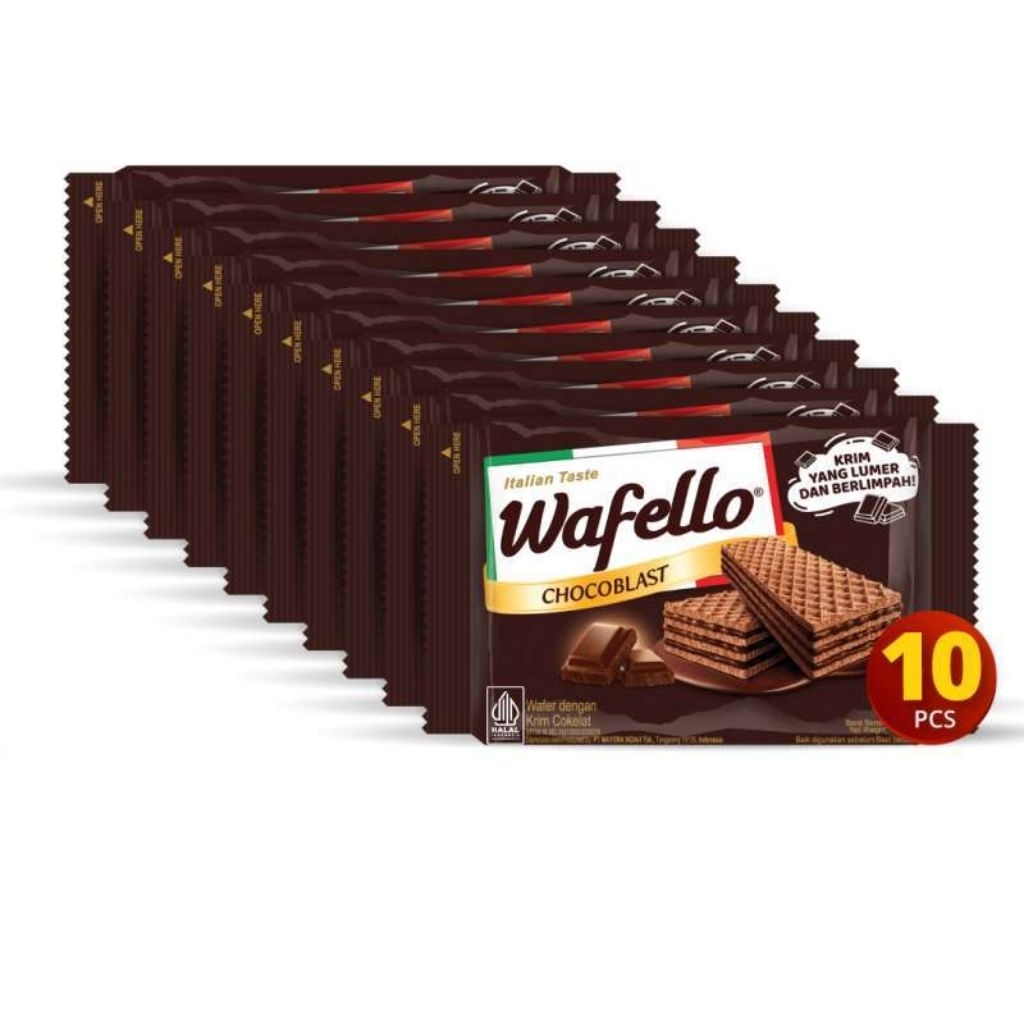 

wafello 38g 1pack isi 10pcs cokelat, caramel, keju, durian