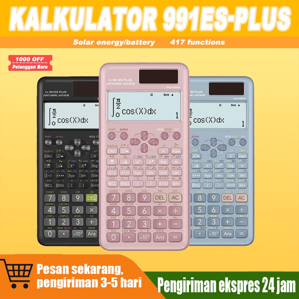 

【Terlaris】Kalkulator Scientific ilmiah FX-991EX/991ES-Plus Calculator Scientific Kalkulator Scientific 417 Fungsi/Dua Sumber Tenaga Baterai Dan Tenaga Matahari/40 Konstanta Rumus Ujian siswa