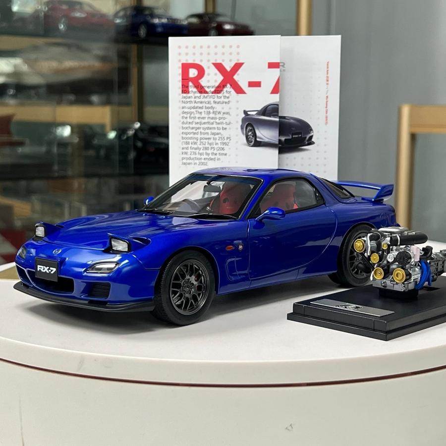 Polar Master 1:18 Diecast Mobil Mazda RX7 Spirit R Blue Superb Limited