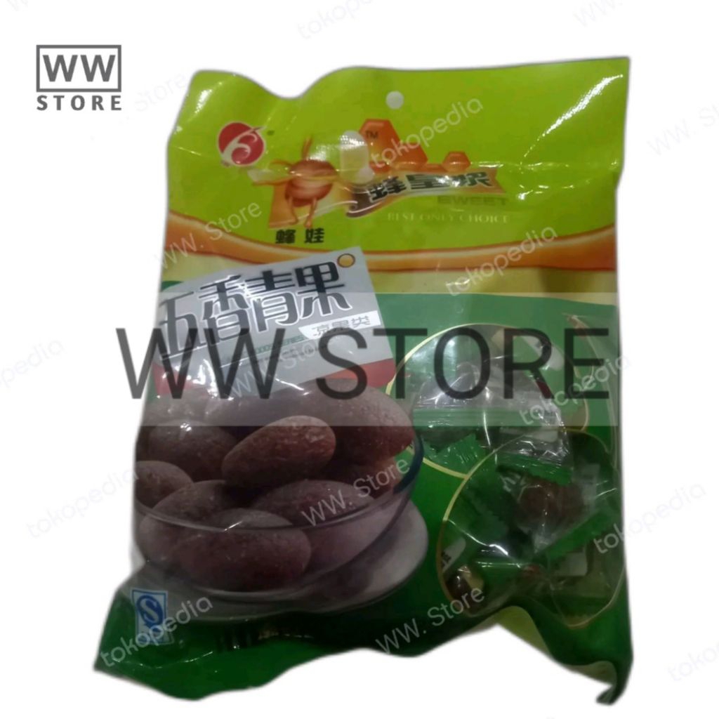 

Manisan buah zaitun hitam Bai Guo Preserved Black Olive 238g