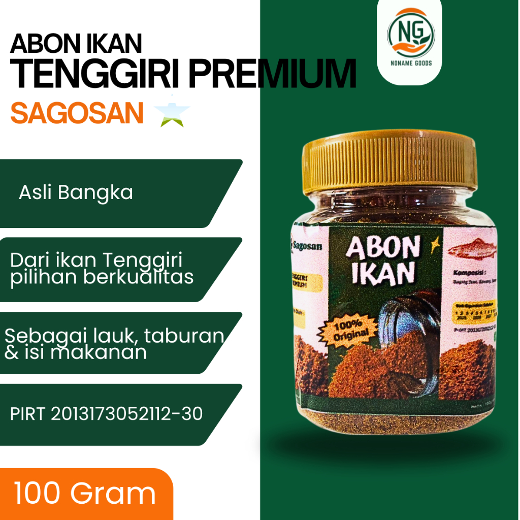 

ABON IKAN TENGGIRI PREMIUM SUPER 100GR SAGOSAN / SAMBALINGKUNG ASLI BANGKA