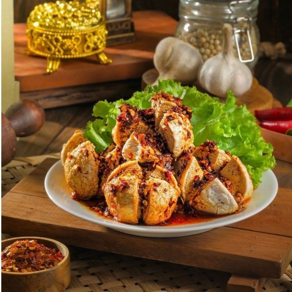 

Basreng vakum isi 6 + bumbu cikruh chili oil pedas manis bikin nagih