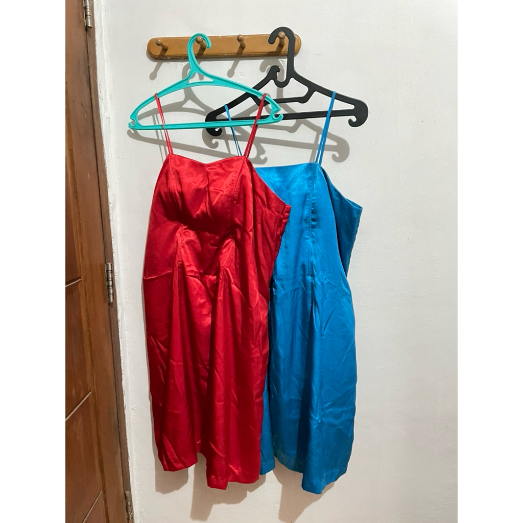 dress satin marooon dress satin biru dress satin merah