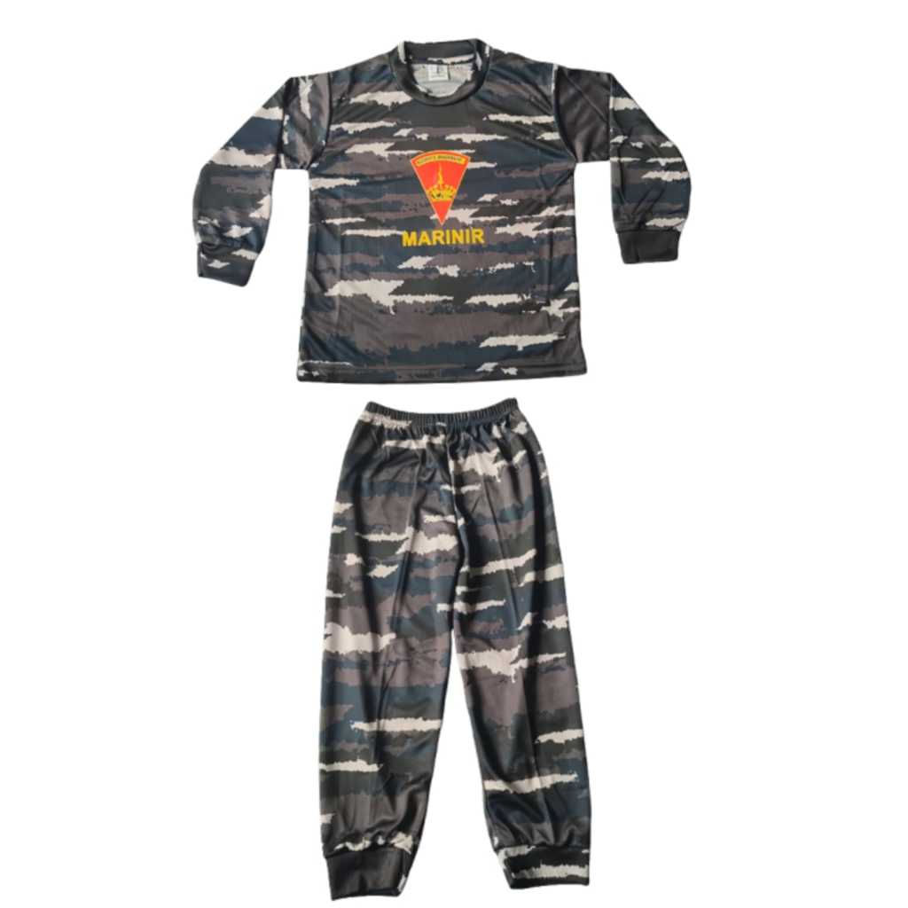 baju setelan anak laki laki perempuan loreng marinir // kaos anak loreng satu set