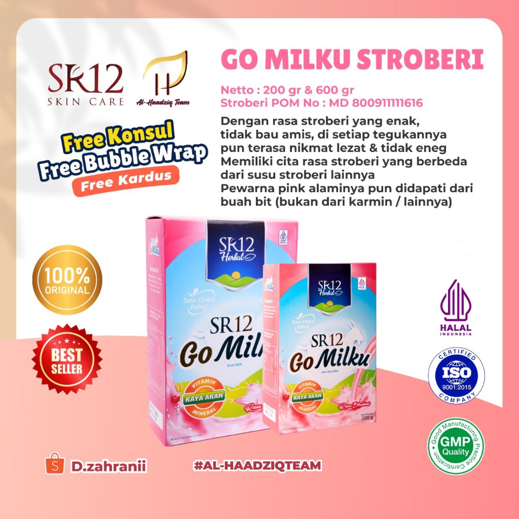 

SR12 100%ORI GOMILKU STROBERI SUSU KAMBING ETAWA SUSU BUBUK HERBAL PREMIUM HALAL BPOM