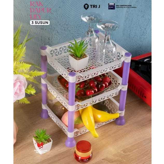 Rak plastik 3 susun serbaguna ( 3 tingkat rak )