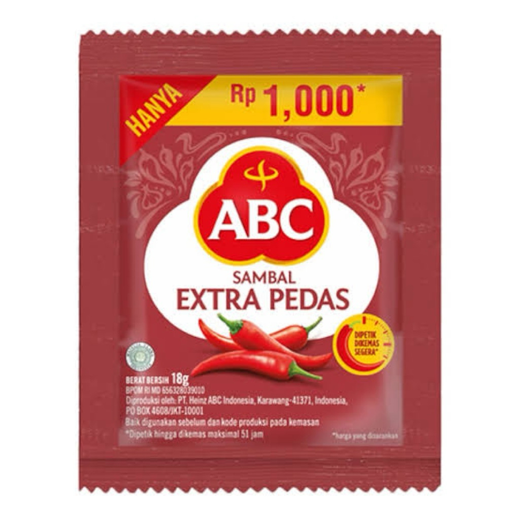 

ABC Sambal Extra Pedas 1 Pak (renceng)