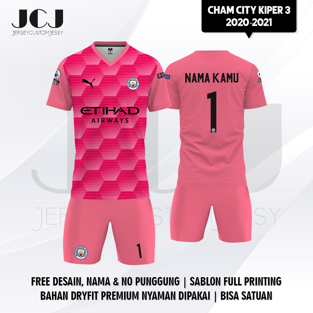 Jersey Sepak Bola CHAM CITY KIPER 3 2020 2021-Custom Free Nama dan Nomor/Jersey Kiper ManchesterCity