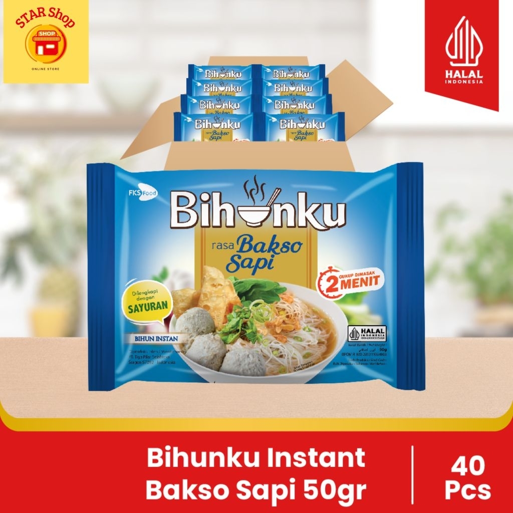 

Bihunku Instan - Bakso - 1 Karton - 40 Pcs - 50gr