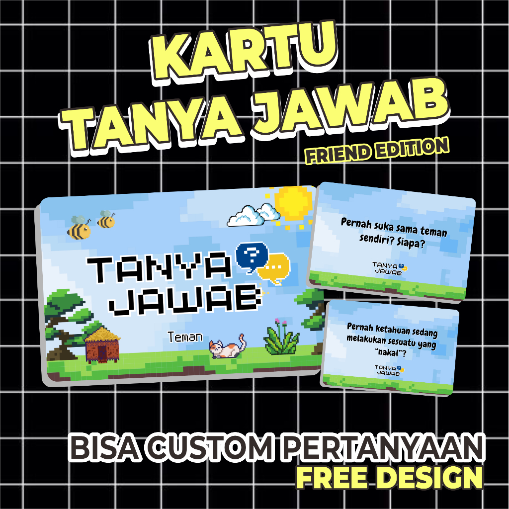 KARTU PERTANYAAN | KARTU PERMAINAN TANYA JAWAB EDISI TEMAN [BISA CUSTOM]